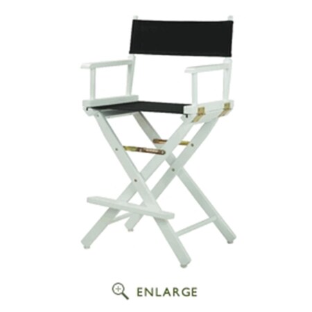 Casual Home 220-01-021-15 24 in. Directors Chair White Frame with Black Canvas 220-01/021-15